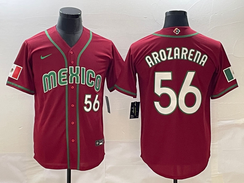 Mexico Randy Arozarena Red White 2023 World Baseball Classic Jersey Mexico Randy Arozarena Red White 2023 World Baseball Classic Jersey