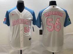 Mexico Randy Arozarena White Blue White Pink 2023 World Baseball Classic Jersey