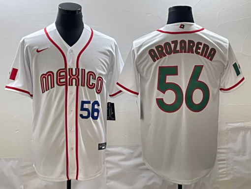 Mexico Randy Arozarena White Navy 2023 World Baseball Classic Jersey