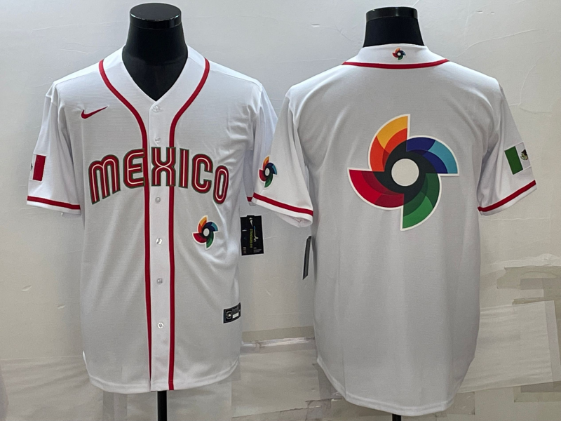Mexico White 2023 World Baseball Classic Jersey with Big Logo Mexico White 2023 World Baseball Classic Jersey with Big Logo