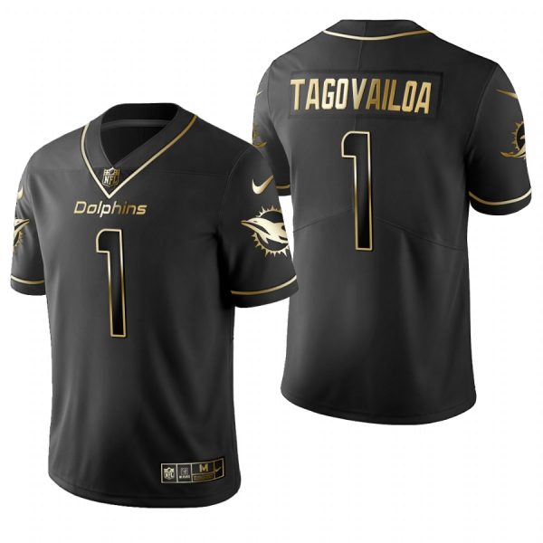 Miami Dolphins Tua Tagovailoa Black Golden Limited Jersey Miami Dolphins Tua Tagovailoa Black Golden Limited Jersey