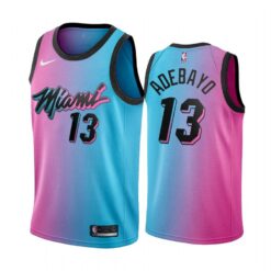 Miami Heat Bam Adebayo 2021 City Blue Pink Jersey