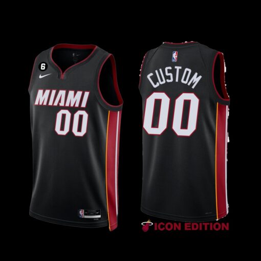 Miami Heat Custom 2022-23 Black Icon Edition Jersey