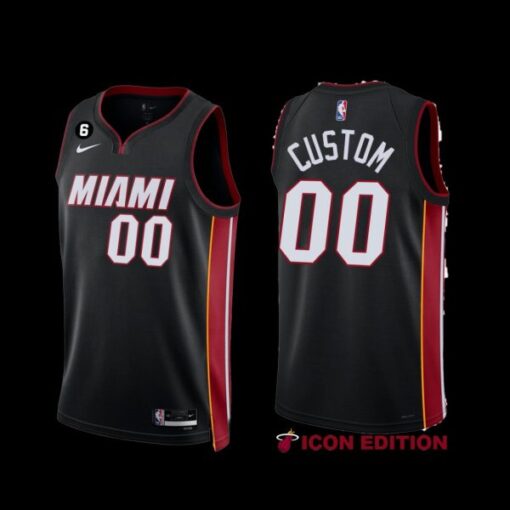 Miami Heat Custom 2022-23 Black Icon Edition Jersey