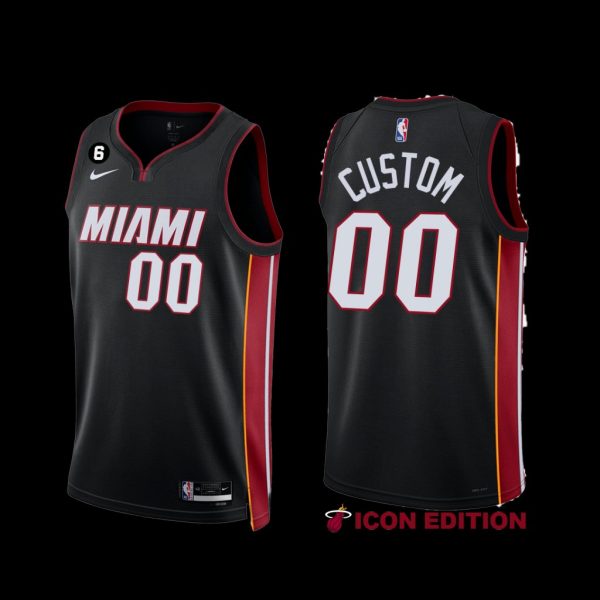 Miami Heat Custom 2022-23 Black Icon Edition Jersey Miami Heat Custom 2022-23 Black Icon Edition Jersey