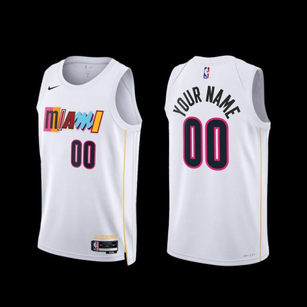Miami Heat Custom 2022-23 City Edition Jersey White Miami Heat Custom 2022-23 City Edition Jersey White