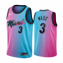Miami Heat Dwyane Wade 2021 City Pink Blue Jersey