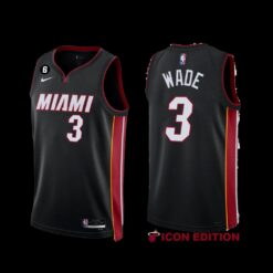 Miami Heat Dwyane Wade 2022-23 Black Icon Edition Jersey