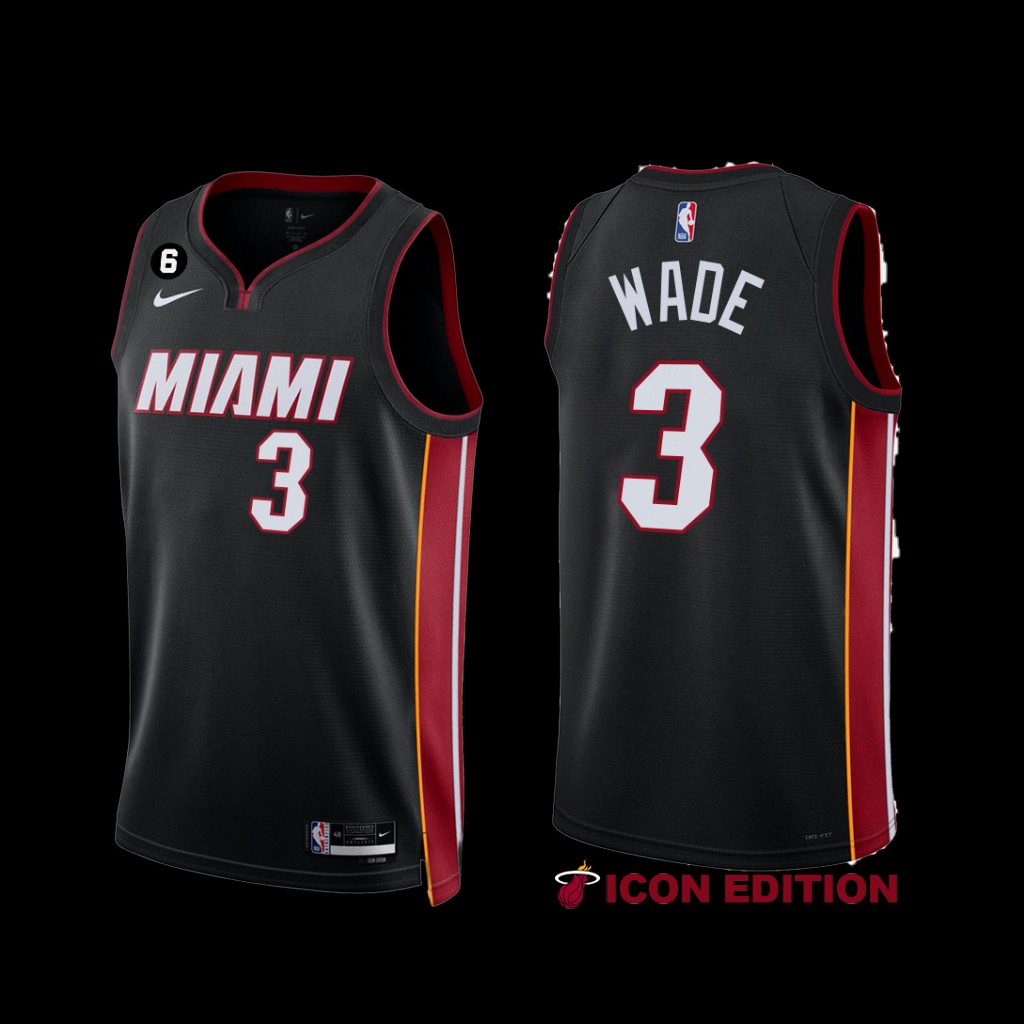 Miami Heat Dwyane Wade 2022-23 Black Icon Edition Jersey Miami Heat Dwyane Wade 2022-23 Black Icon Edition Jersey
