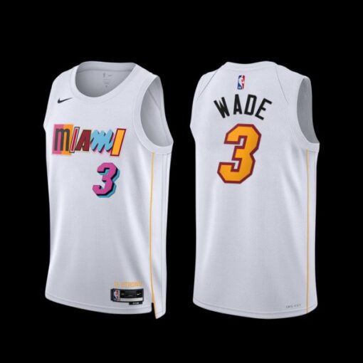 Miami Heat Dwyane Wade 2022-23 White City Edition Jersey