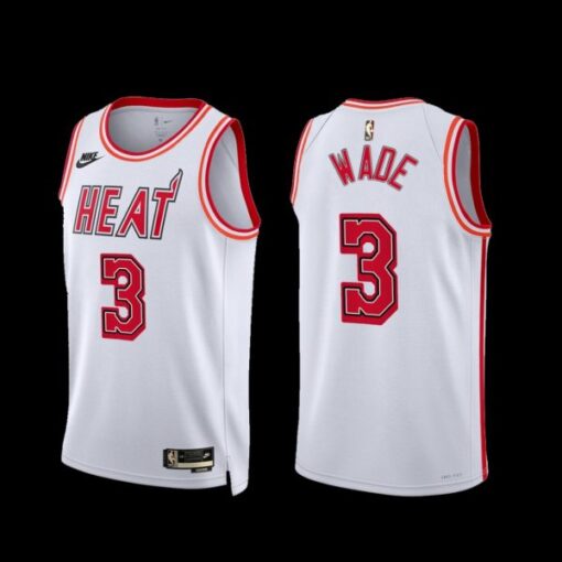 Miami Heat Dwyane Wade 2022-23 White Classic Edition Jersey