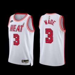 Miami Heat Dwyane Wade 2022-23 White Classic Edition Jersey