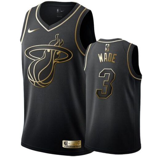 Miami Heat Dwyane Wade Black Golden Jersey