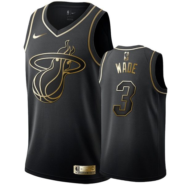 Miami Heat Dwyane Wade Black Golden Jersey Miami Heat Dwyane Wade Black Golden Jersey