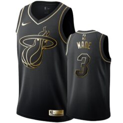 Miami Heat Dwyane Wade Black Golden Jersey