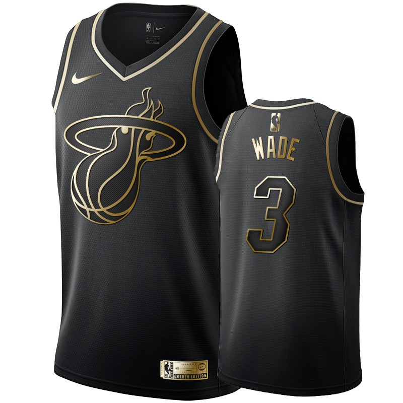 Miami Heat Dwyane Wade Black Golden Jersey Miami Heat Dwyane Wade Black Golden Jersey