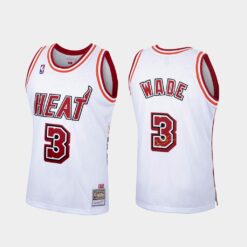 Miami Heat Dwyane Wade Hall of Fame White Throwback Jersey