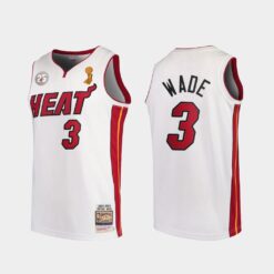 Miami Heat Dwyane Wade White 2013 Finals 25th Anniversary Jersey