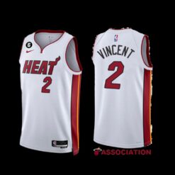 Miami Heat Gabe Vincent 2022-23 Association Edition Jersey White NO.6 Patch