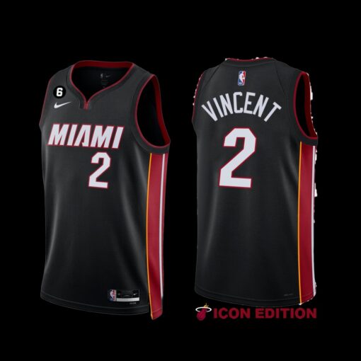 Miami Heat Gabe Vincent 2022-23 Black Icon Edition Jersey