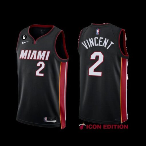 Miami Heat Gabe Vincent 2022-23 Black Icon Edition Jersey