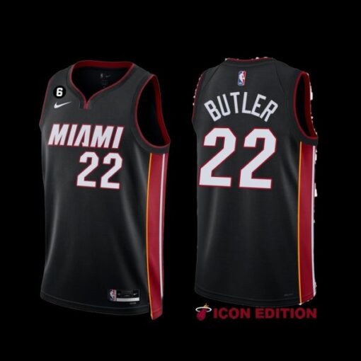 Miami Heat Jimmy Butler 2022-23 Black Icon Edition Jersey