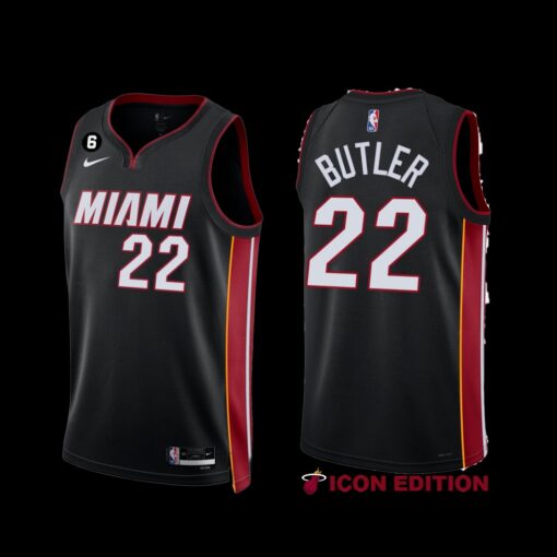 Miami Heat Jimmy Butler 2022-23 Black Icon Edition Jersey