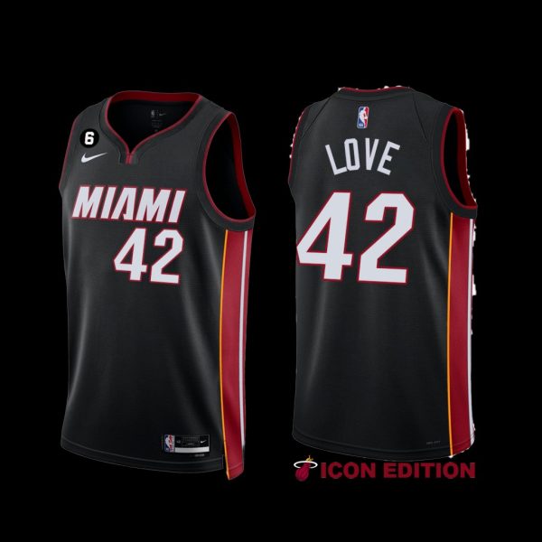 Miami Heat Kevin Love 2022-23 Icon Edition Jersey Black Miami Heat Kevin Love 2022-23 Icon Edition Jersey Black