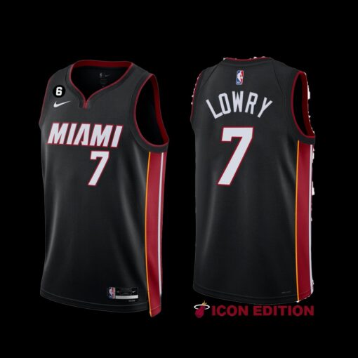 Miami Heat Kyle Lowry 2022-23 Black Icon Edition Jersey