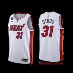 Miami Heat Max Strus 2022-23 Association Edition Jersey White NO.6 Patch