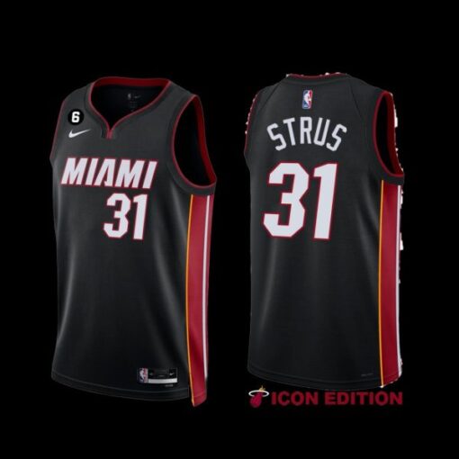 Miami Heat Max Strus 2022-23 Black Icon Edition Jersey