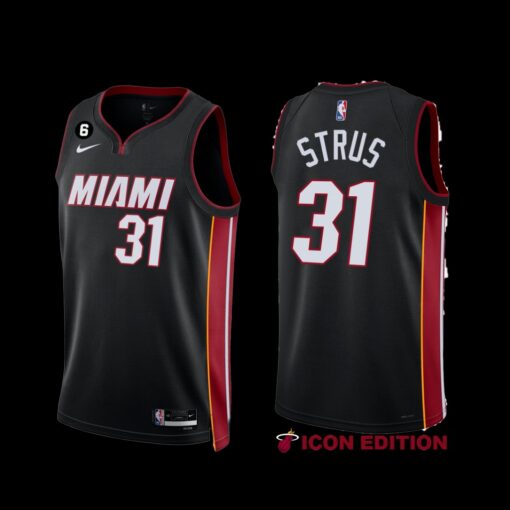 Miami Heat Max Strus 2022-23 Black Icon Edition Jersey
