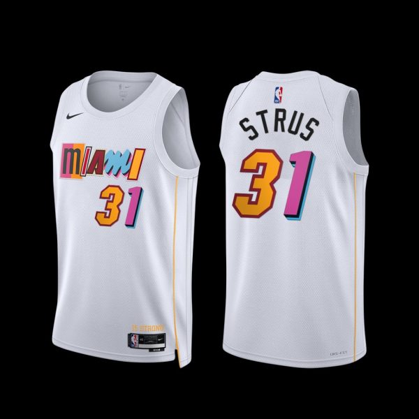 Miami Heat Max Strus 2022-23 White City Edition Jersey Miami Heat Max Strus 2022-23 White City Edition Jersey