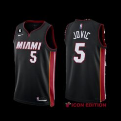 Miami Heat Nikola Jovic 2022-23 Black Icon Edition Jersey