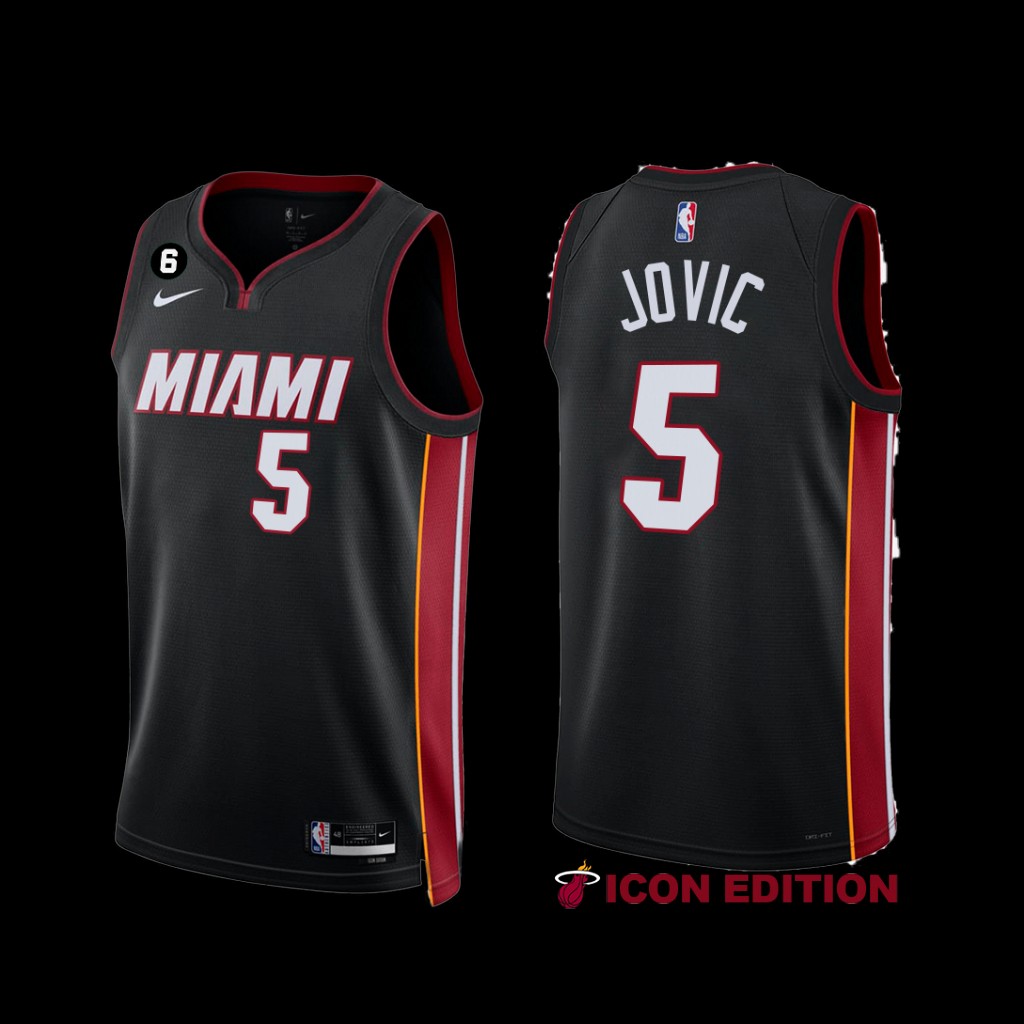 Miami Heat Nikola Jovic 2022-23 Black Icon Edition Jersey Miami Heat Nikola Jovic 2022-23 Black Icon Edition Jersey