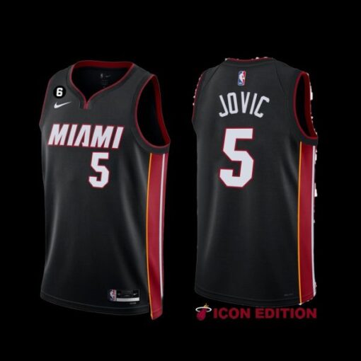 Miami Heat Nikola Jovic 2022-23 Black Icon Edition Jersey