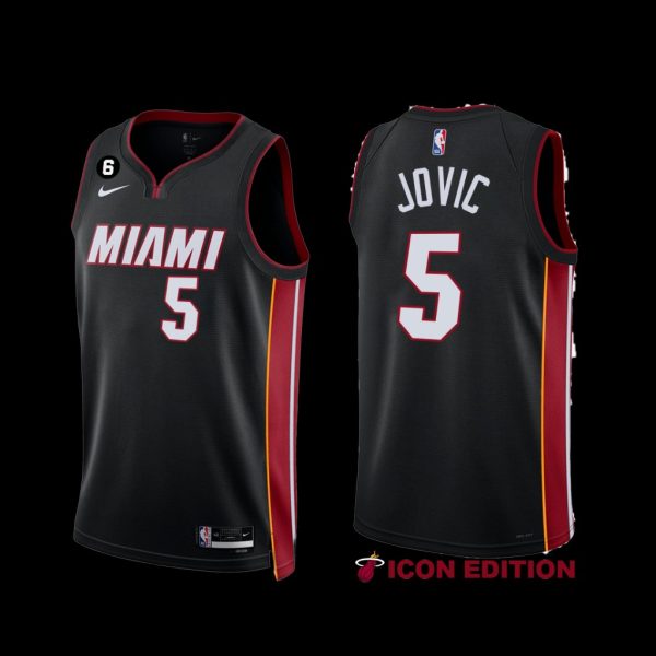 Miami Heat Nikola Jovic 2022-23 Black Icon Edition Jersey Miami Heat Nikola Jovic 2022-23 Black Icon Edition Jersey