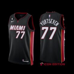 Miami Heat Omer Yurtseven 2022-23 Black Icon Edition Jersey