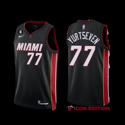 Miami Heat Omer Yurtseven 2022-23 Black Icon Edition Jersey