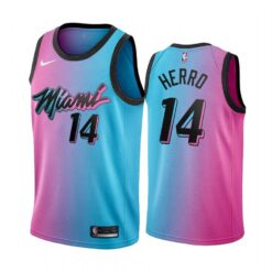 Miami Heat Tyler Herro 2021 City Blue Pink Jersey