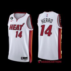 Miami Heat Tyler Herro 2022-23 Association Edition Jersey White NO.6 Patch