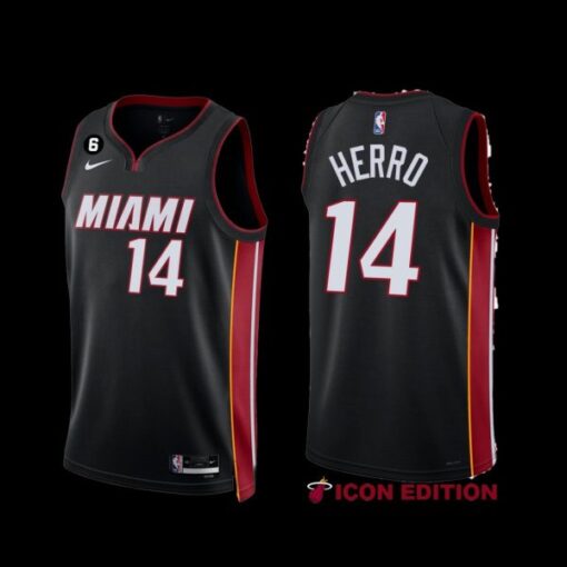 Miami Heat Tyler Herro 2022-23 Black Icon Edition Jersey