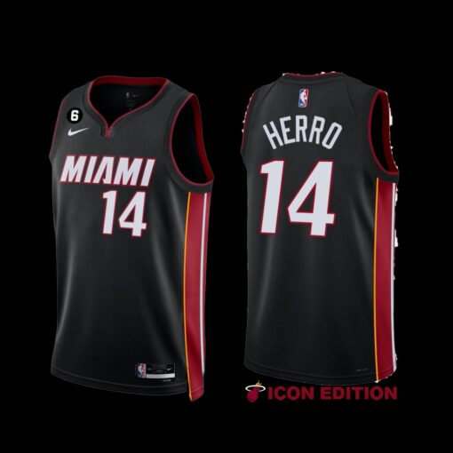 Miami Heat Tyler Herro 2022-23 Black Icon Edition Jersey