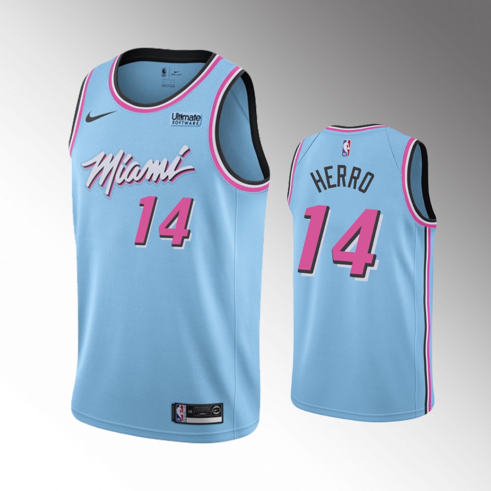 Miami Heat Tyler Herro Blue City Vice Night Jersey Miami Heat Tyler Herro Blue City Vice Night Jersey