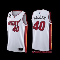 Miami Heat Udonis Haslem 2022-23 Association Edition Jersey White NO.6 Patch