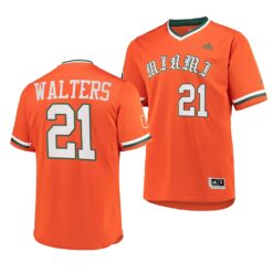 Miami Hurricanes Andrew Walters College Baseball Jersey Orange