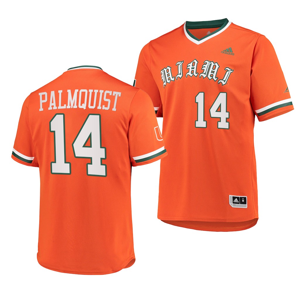 Miami Hurricanes Carson Palmquist College Baseball Jersey Orange Miami Hurricanes Carson Palmquist College Baseball Jersey Orange