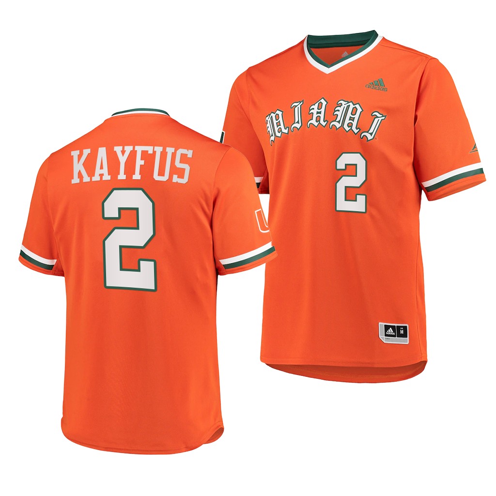 Miami Hurricanes CJ Kayfus College Baseball Jersey Orange Miami Hurricanes CJ Kayfus College Baseball Jersey Orange