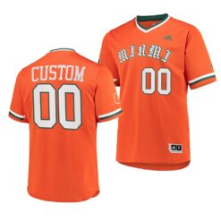 Miami Hurricanes Custom College Baseball Jersey Orange