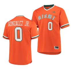 Miami Hurricanes Dorian Gonzalez Jr. College Baseball Jersey Orange